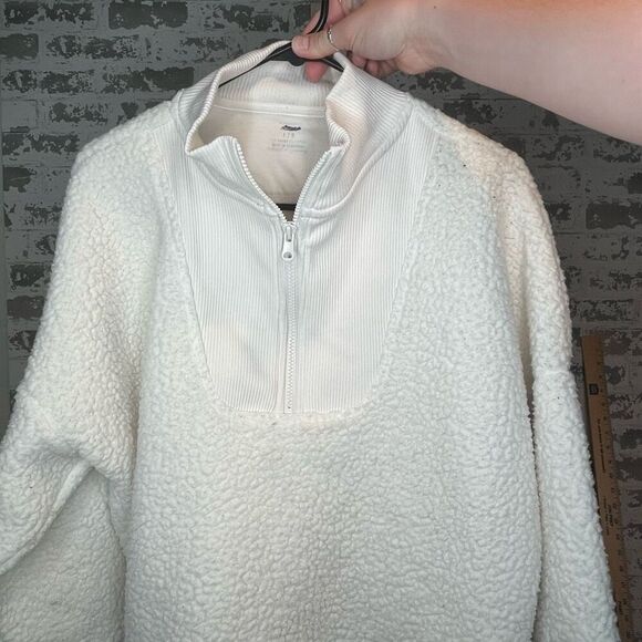 aerie Tops - Aerie | women white sherpa pullover 1/4 zip
